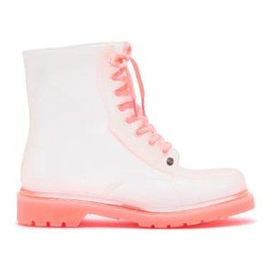 NWOT G-Six Workshop Translucent Ginny Pink Fluorescent Sole Rainboots